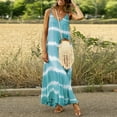 thumbnail image 1 of DondPO Plus Size Dresses for Curvy Women Maxi Dress Tie-Dye Sleeveless Maxi Dress(S-5XL) Loose Womens Striped Casual V Gradient Neck Women's Dress Sundresses for Women Casual Dresses Green Dress XL, 1 of 3