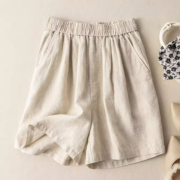 DondPO Shorts for Women,Wide Leg Pants Woman 2023 Summer Women's Loose Straight Barrel High Waist Slim Solid Color Shorts Workout Shorts Women,Pants for Women,Khaki Pants M