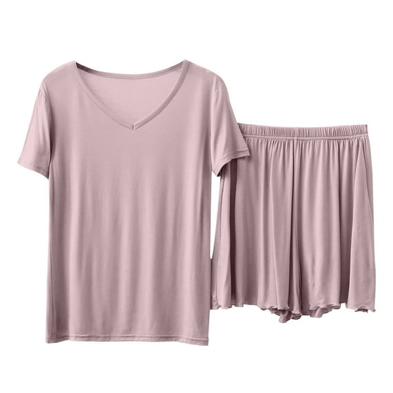 DondPO Soft Pajama Set for Women Sleep Sets for Women Pajama Sets for Women Cute Pj Sets Woman Women Pajamas Sets 2 Piece Pajama Set for Women Sleep Wear Set for Women Pink L