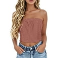 thumbnail image 1 of DondPO Strapless Bandeau Tanks Boho Tube Tops For Women Boho Tube Top Strapless Shirts For Women Womens Strapless Tops Gold XL, 1 of 5