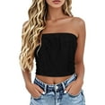 thumbnail image 1 of DondPO Strapless Tops For Women Cotton Tube Tops For Women Strapless Shirt Women'sStrapless Bandeau Tank Top Y2k Sleeveless Tube Tops Black M, 1 of 5