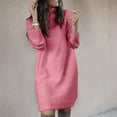 thumbnail image 1 of DondPO Sweater Dress for Women Winter Dresses Women's Autumn And Winter Long High Collar Top Sweater Midi Dresses Long Sleeve Dress Pink Dress M, 1 of 5