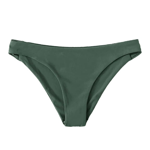 DondPO Swim Shorts Women Womens Swimsuits Women's Bikini Bottoms High Cut Swimsuit Bottom Solid Color Mid Waist Swim Bottoms Thong Bikini Swim Pants for Women Green L