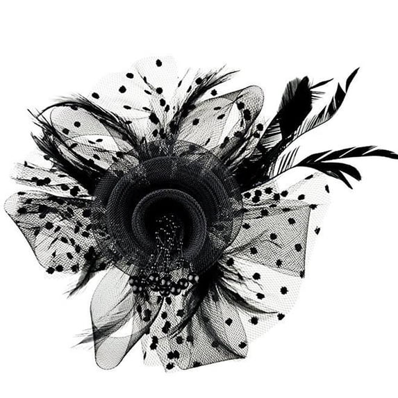 DondPO Tea Party Hats For Women Mesh Hat Kentucky Derby Outfits Church Hats For Women Derby Hats For Women Wedding Hat Fascinators Hats For Women Fascinator Headband Black