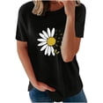thumbnail image 1 of DondPO Tshirts Shirts for Women Short Sleeve Shirts Women Shirt Short Sleeve Casual Stylish Top Shirts Womens Tops Graphic Tees Black L, 1 of 8