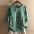 thumbnail image 1 of DondPO Tshirts for Women,Graphic Tee Size Sleeve Women Pullover Short Loose Shirt Flower Tops Plus Print Blouse Short Sleeve Shirts,Summer Tops for Women 2024,Deal Of The Day Clearance Army Green 4XL, 1 of 5