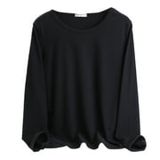 DondPO Turtleneck Shirt Women Plus Size Tops Women O Neck Fleece Lined Thermal Thermal Underwear Slim Tops Thermal Shirts Winter Tops Womens Long Sleeve Tops Thermal Underwear for Women Black L