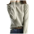 thumbnail image 1 of DondPO Turtleneck Sweater Women New Half High Collar Knitted Sweater Women's Pullover Loose Sweater Thickened Bottoming Shirt Dropshipping Womens Sweaters Women's Pullover Sweaters Brown XL, 1 of 5