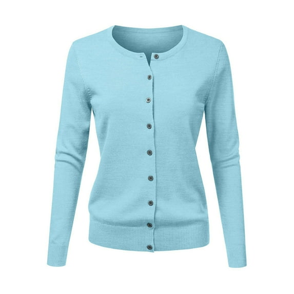 DondPO V Neck Cardigan Button Up Cardigan Cardigan For Women Women's Cardigans Chunky Cardigan Women's Sweaters Cardigan Sweaters For Women Plus Size Sky Blue 3XL