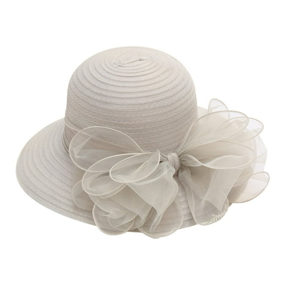 DondPO Wedding Hat Women Church Cap Wide Brim Summer Sun Hat For Party Wedding Women Church Hats Derby Hats