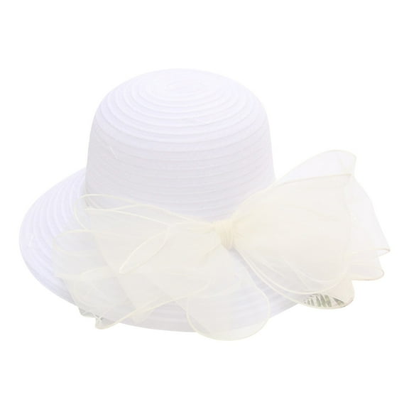 DondPO Wedding Hat Women Church Cap Wide Brim Summer Sun Hat For Party Wedding Women Church Hats Derby Hats