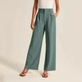 thumbnail image 1 of DondPO Wide Leg Pants Woman,Lounge Pants Women Women Wide Leg Pants For Women Work Business Casual High Waisted Dress Pants Flowy Trousers Office Sweatpants Women,Womens Pants,Blue Pants L, 1 of 6