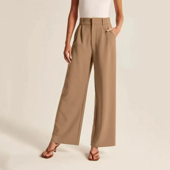 DondPO Wide Leg Pants Woman,Lounge Pants Women Women Wide Leg Pants For Women Work Business Casual High Waisted Dress Pants Flowy Trousers Office Sweatpants Women,Womens Pants,Khaki Pants XL