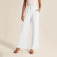thumbnail image 1 of DondPO Wide Leg Pants Woman,Lounge Pants Women Women Wide Leg Pants For Women Work Business Casual High Waisted Dress Pants Flowy Trousers Office Sweatpants Women,Womens Pants,White Pants XL, 1 of 5