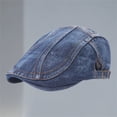 thumbnail image 1 of DondPO Women Denim Newsboy Hat Cotton Newsboy Flat Caps for Men, Womens Cabbie Driving Beret Hats Blue, 1 of 3