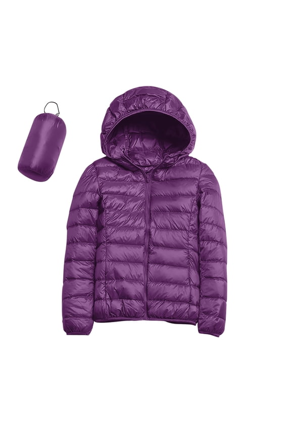 Women's Down Jackets & Parkas Packable Puffer Jacket Women Packable Down Jacket Womens Lightweight Puffer Jacket Women Puffer Jacket Womens Winter Jackets For Women Purple 2XL