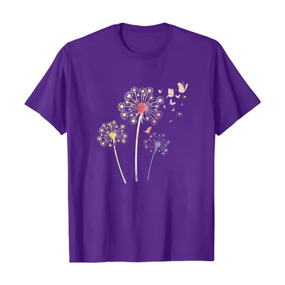 DondPO Women's T-Shirts Women Casual Printing Short Sleeves V Neck Loose T Shirt Blouse tops Shirts for Women Womens tops Purple 3XL