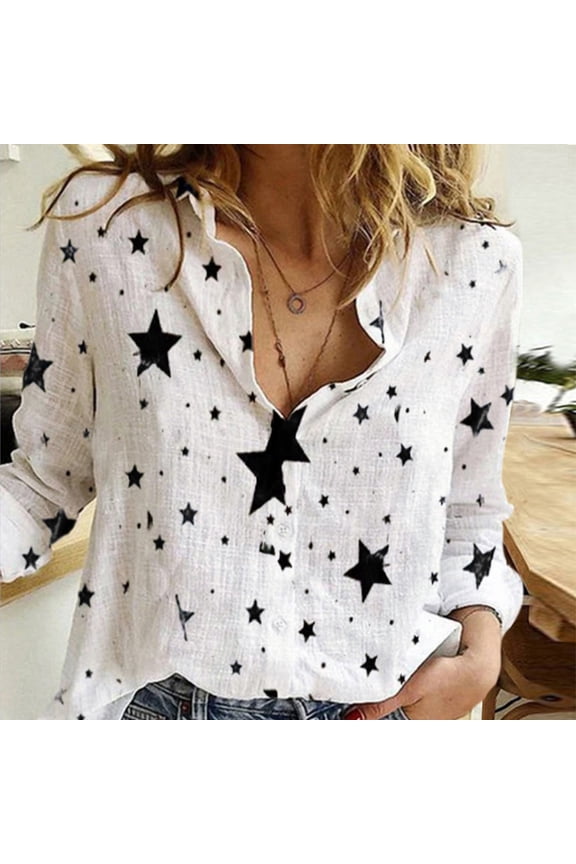 Womens Button Down Shirts,Long Sleeve Shirts Womens Loose Daisy Printing Long Shirt Cotton Ladies Casual Tops T-Shirt Blouse Linen Shirts,Summer Shirts,Blouses for Women Dressy Casual C XL