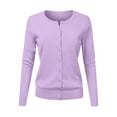 thumbnail image 1 of DondPO Womens Cardigans Sweaters Women's Round Neck Cardigan Knitted Long Sleeved Large Yards Short Sweater Jacket Cardigan Cardigan Sweaters for Women Sweaters for Women Purple M, 1 of 4