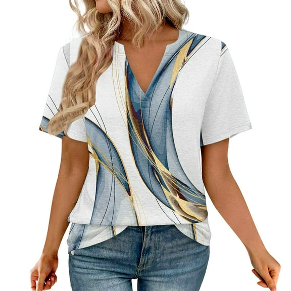 DondPO Womens Tops Womens Tops Summer Short Sleeve V Neck Blouses Business Casual Loose Fit Tshirts Trendy Fashion Outfits Shirts for Women Plus Size Tops for Women Black M