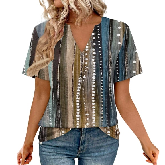 DondPO Womens Tops Womens Tops Summer Short Sleeve V Neck Blouses Business Casual Loose Fit Tshirts Trendy Fashion Outfits Shirts for Women Plus Size Tops for Women White M