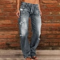 thumbnail image 1 of DondPO Womens Jeans,Sweatpants Women Straight Leg Jeans For Women Ripped Hem Low Waisted Jeans For Women Cargo Pants Women,Pants for Women,Grey Pants XXL, 1 of 9