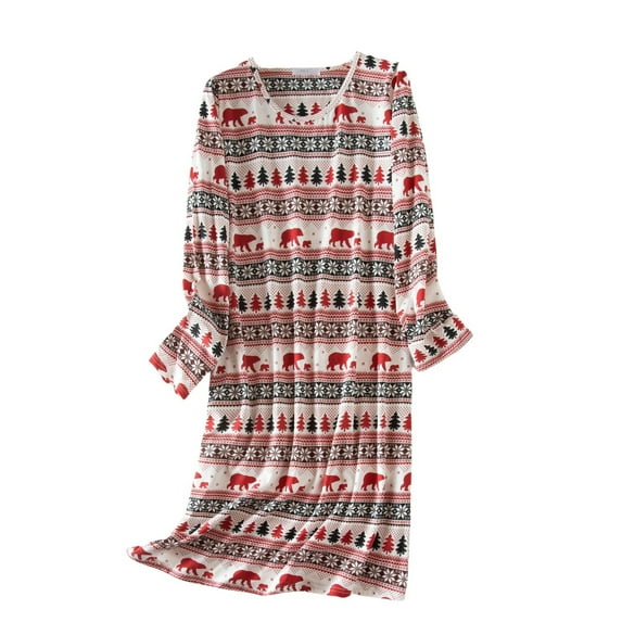 DondPO Womens Nightgowns,Womens Sleep Shirts Cute Pajama Dress Casual Sleepwear Printed Nightshirts Tshirt Dress,Sleep Shirts for Women,Long Sleeve Nightgowns for Women Pink S