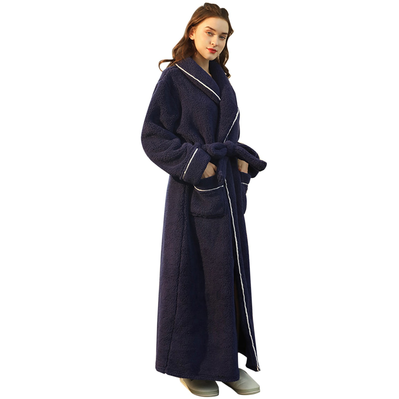 DondPO Womens Plush Robe,Women Cozy Robes Soft Long Sleepwear ...