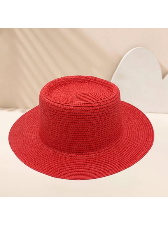 Womens Straw Hat Cute Sun Hat Boho Hats For Women Straw Bucket Hat Beach Hats For Women Packable Floppy Sun Hats Straw Sun Hats Crushable Sun Hats For Women Travel Spring Hats Red