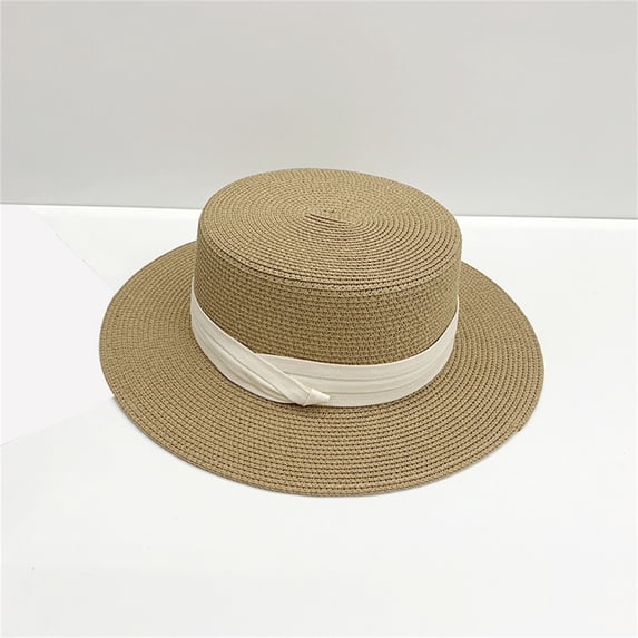 DondPO Womens Straw Hat Garden Party Hat Boho Hats For Women Summer Hats For Women Fashionable Cute Sun Hat Straw Bucket Hat Spring Hats Straw Sun Hats Beach Hats For Women Packable Khaki