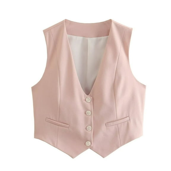 DondPO Womens Suit Vest Blazers For Women Womens Vest Top Plus Size Blazer Blazers For Women Business Casual Vest Top Summer Vests For Women 2025 Trendy Pink S
