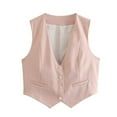 thumbnail image 1 of DondPO Womens Suit Vest Blazers For Women Womens Vest Top Plus Size Blazer Blazers For Women Business Casual Vest Top Summer Vests For Women 2025 Trendy Pink XS, 1 of 8