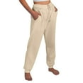 thumbnail image 1 of DondPO Womens Sweatpants，Straight Leg Sweatpants For Women Bottom Fleece Joggers Drawstring High Waited Tapered Yoga Pants with Pockets，Baggy Sweatpants，Gym Sweatpants Women Brown S, 1 of 5