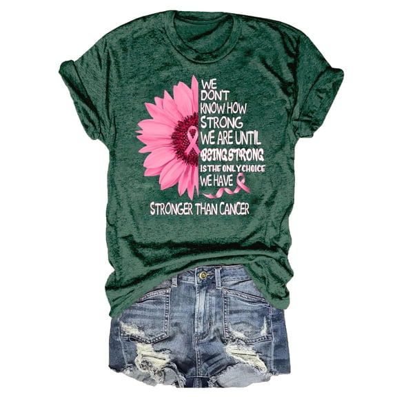 DondPO Womens T Shirts，Breast Cancer T Shirts For Women Ribbon Breast Cancer Awareness T Shirts Breast Cancer Clothes，Camisetas Para Mujer，Graphic Tees for Women Green L