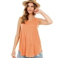 thumbnail image 1 of DondPO Womens Tank Tops,Tshirts for Women Women Top O Neck Casual Tunic Tank Tops Basic Tees,Workout Tops, Items,Orange L, 1 of 9
