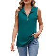 thumbnail image 1 of DondPO Womens Tank Tops Women's 2025 Spring and Summer Solid Color Zipper Lapel Loose Vest Top T Shirt Women's Vest Suspender Strap Plus Size Tank Tops Summer Shirts for Women, 1 of 9
