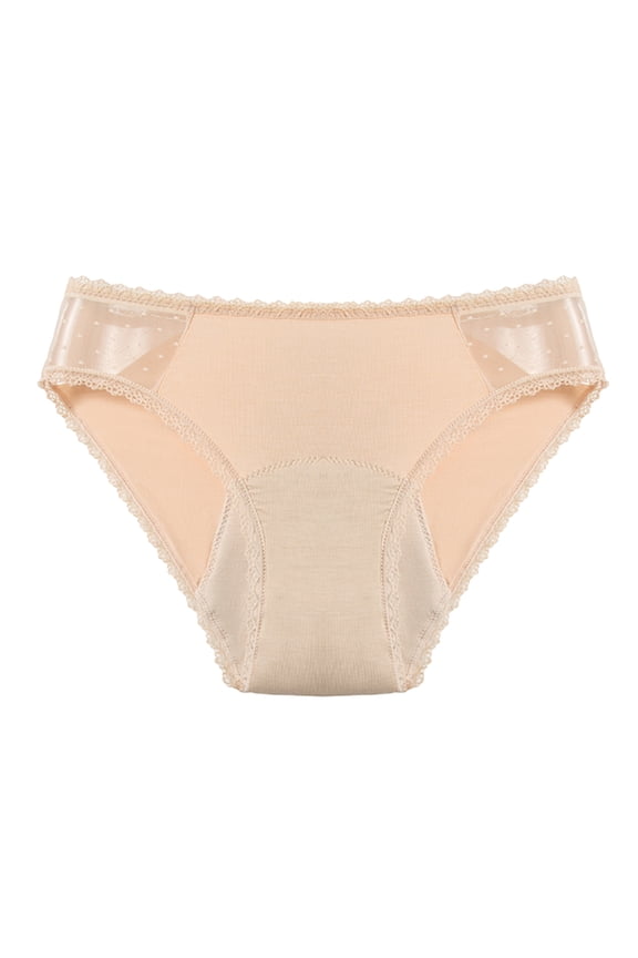 Womens Underwear Bikini Bottoms For Women Menstruation Swim Shorts Bikini Bottoms Mid Waist For Lady Incontinence Underwear for Women High Waisted Underwear For Women Beige L