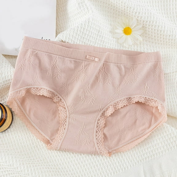 DondPO Womens Underwear,Cotton Underwear Womens Cotton High Waisted Soft Ladies Panties Full Coverage Briefs Plus Size Breathable Panties Panties for Women,Seamless Underwear Pink One Size