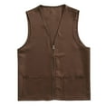 thumbnail image 1 of DondPO Womens Vest Adult Postulant Activity Vest Supermarket Vests Clerk Workwear Women's Outerwear Vests Vest Women Trendy Brown XL, 1 of 4