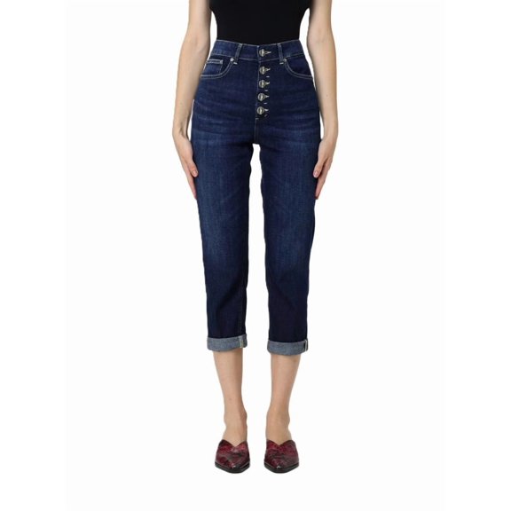 Dondup High-Waisted Cropped Jeans With Rolled Cuffs (Women's)