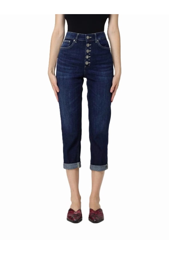 High-Waisted Cropped Jeans With Rolled Cuffs (Women's)