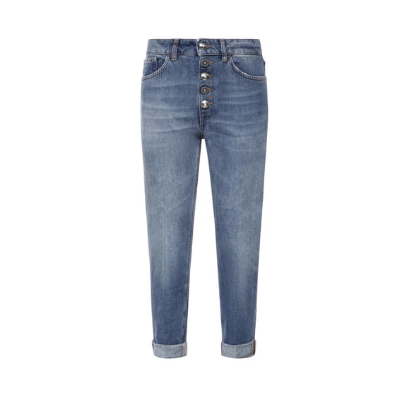 Dondup Mid-Rise Jeans With Metallic Buttons And Rolled Cuffs (Women's)