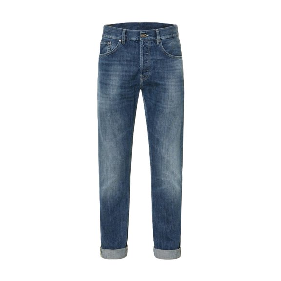 Dondup Straight-Leg Jeans With Medium Wash And Rolled Cuffs (Men's)