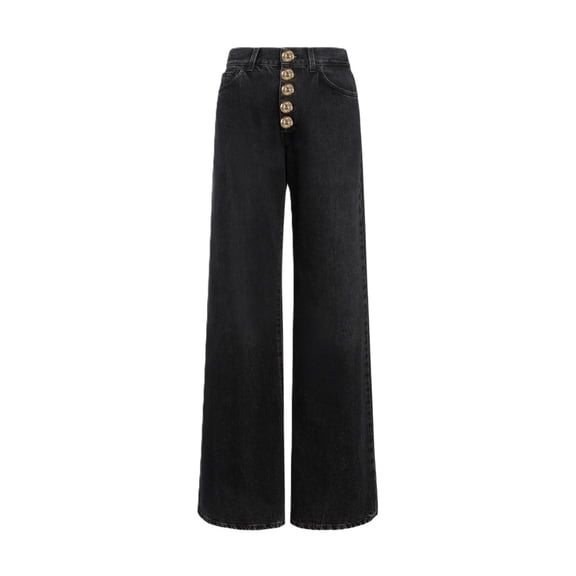 Dondup Wide-Leg Jeans With Ornate Gold Button Detailing (Women's)