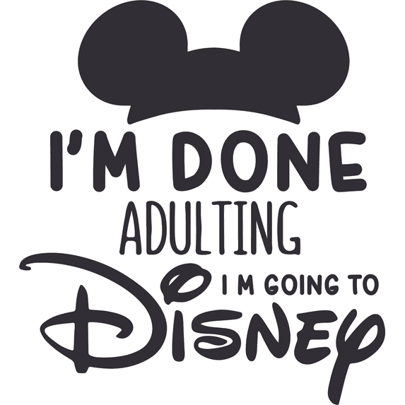 I'm Done Adulting Logo Cartoon Character Art Vinyl Decors Sticker Design Decal Girls Boys Kids Room Bedroom Nursery Kindergarten Home Decor Stickers Wall Vinyl Design Decoration Size (20x18 inch)