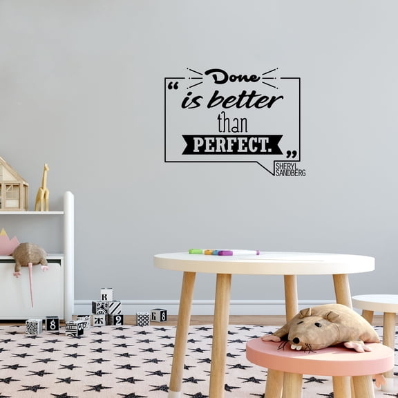 Done Is Better Than Perfect Quote Positive Life Motivation Inspiration Quotes Saying Wall Art Sticker Designs Vinyl Stickers For Home House Walls Rooms Windows Bedroom Decoration Size (8x10 inch)