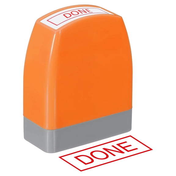 Done Notice Stamp Self Inking, Red Ink Office Stamps Pre Inked Message Stamp Refillable Business Stamp, Orange