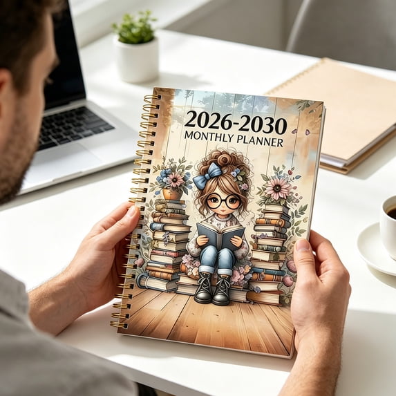 Donemore 2026-2030 Planner Notebook 1 Pc Yearly Agenda Schedule Book for Office Desk Study Goal Journal Organizer Daily Weekly Monthly Calendar Writing