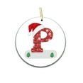 thumbnail image 1 of Donemore Christmas Decoration 1 Pcs 3.15 Inch Letter Ornament Red Glitter Santa Hat Design Hanging Tag for Tree Door Wall Holiday Party Festive Home Decor Seasonal Accent, 1 of 1