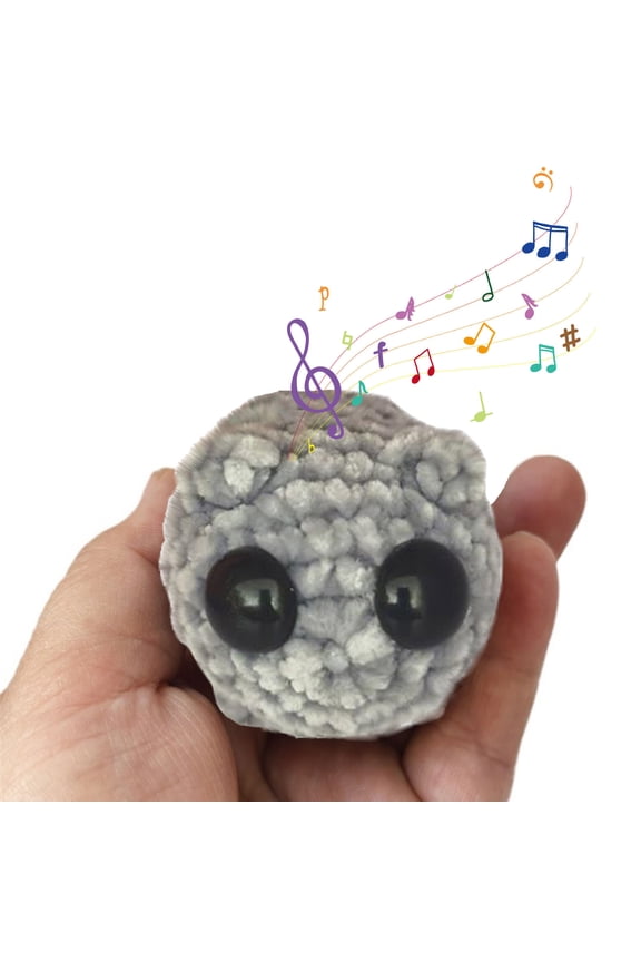 Crochet Sad Hamster Keychain 1 Pcs Grey Knitted Animal Pendant with Pink Bow for Bag Door Decoration Meme Plush Toy Gift